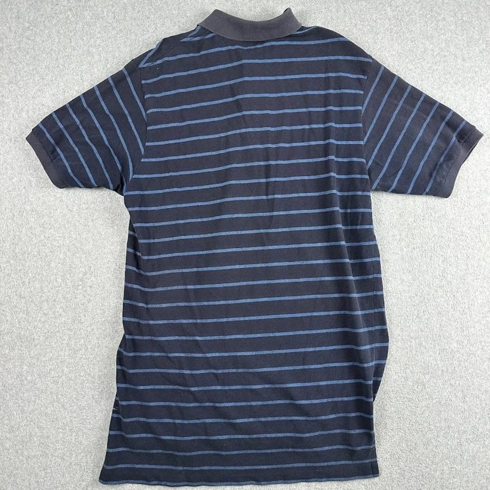 Polo Ralph Lauren Men's Navy Blue‎ Striped Golf Crest Polo Shirt Size Large
